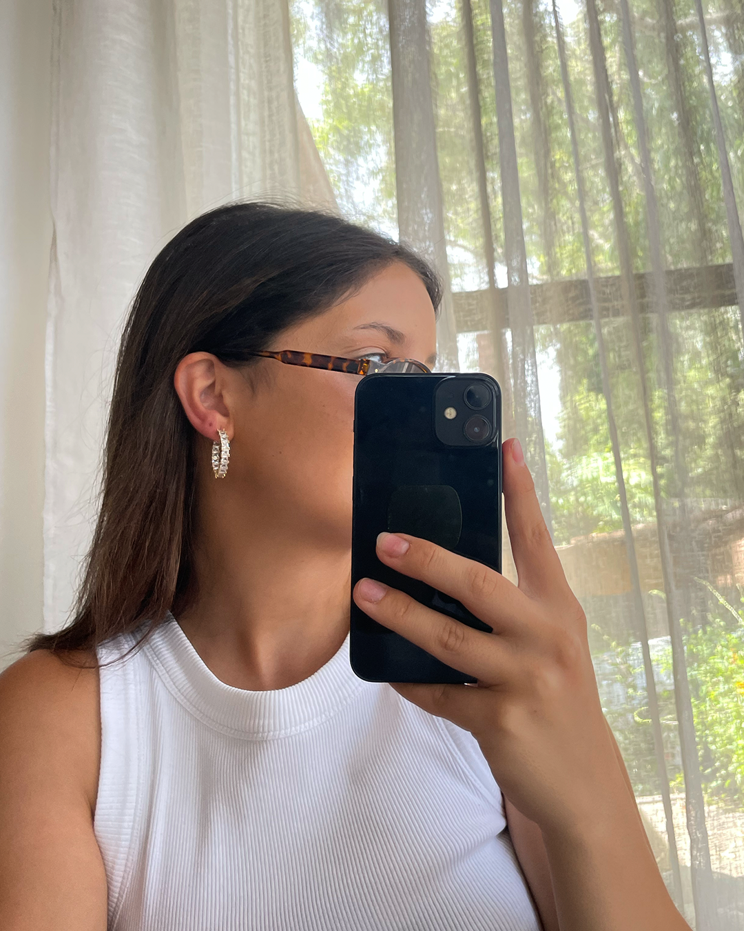 Gold Plated Ful Diamonte CZ Hoop Earrings