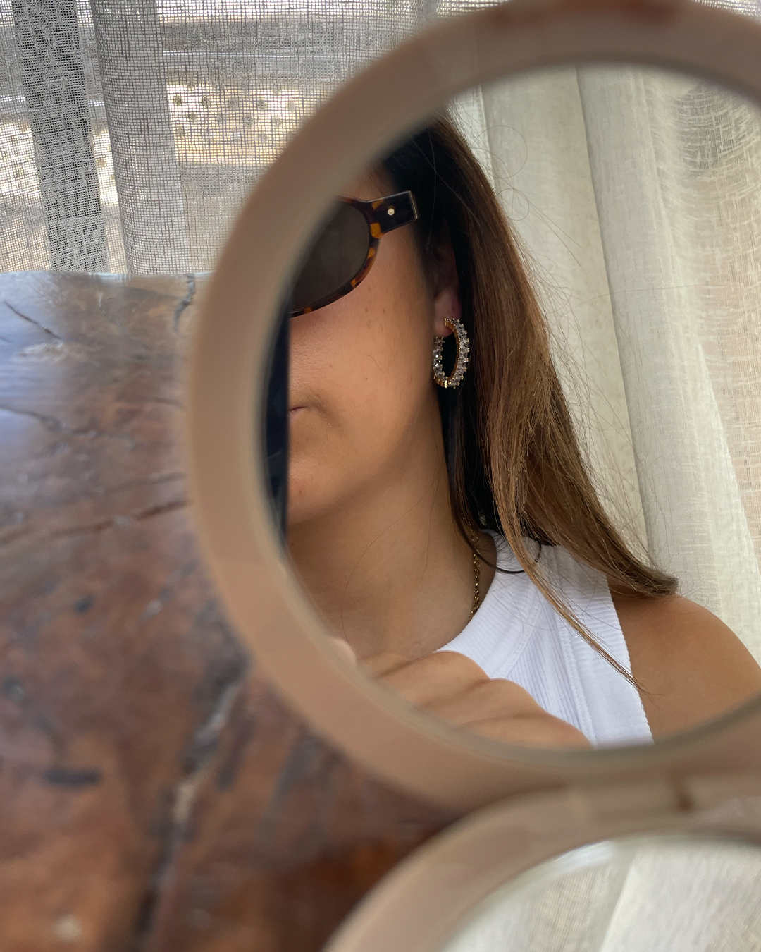 Gold Plated Ful Diamonte CZ Hoop Earrings