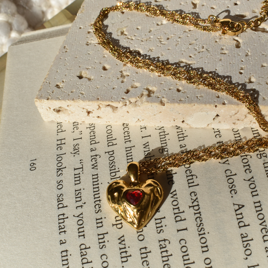SARANG // Stainless Steel Red Heart Necklace