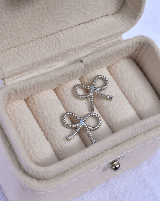 Waterproof Stainless Steel Ribbon Earrings