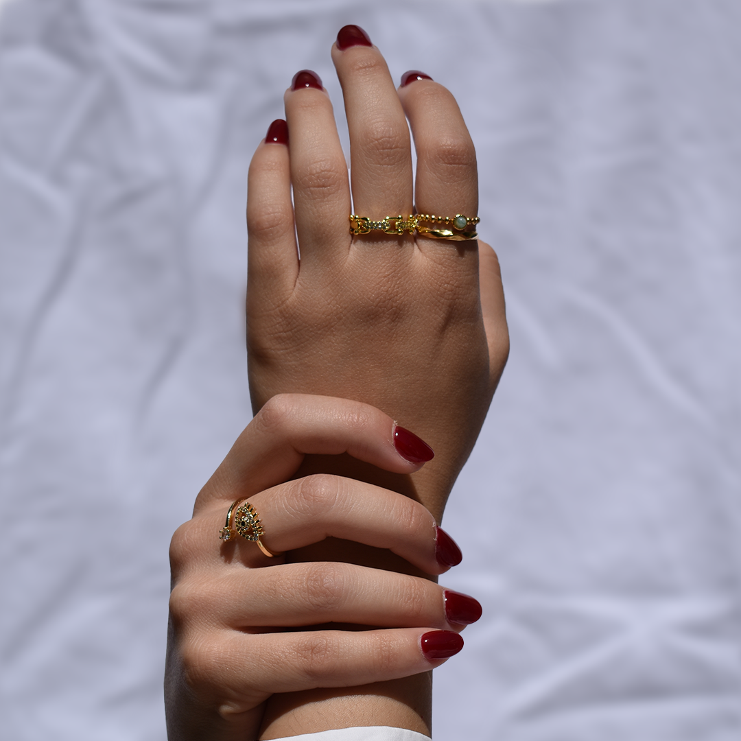 Evil Eye Cubic Open Ring