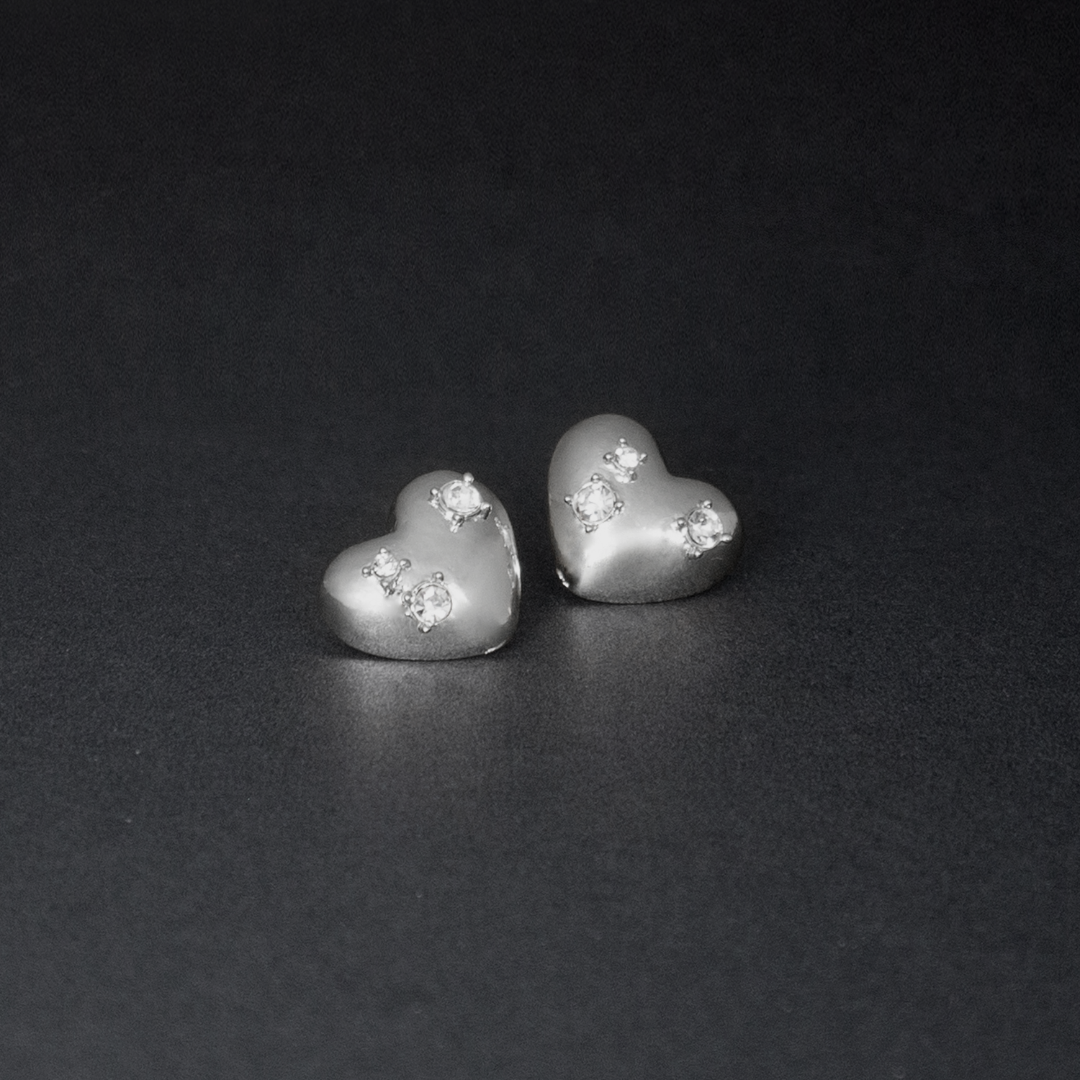 Love Heart Bold Rhinestone Earrings