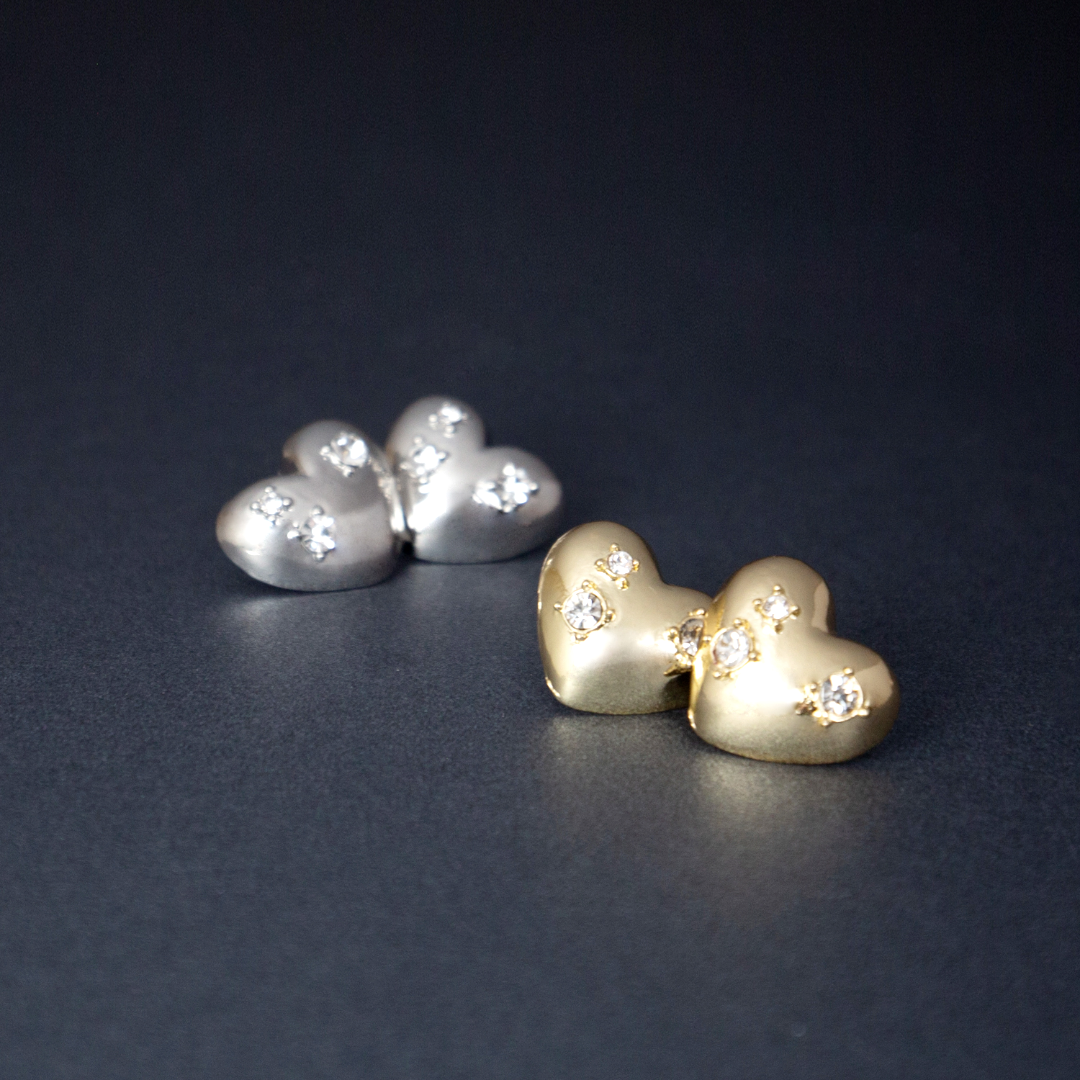 Love Heart Bold Rhinestone Earrings
