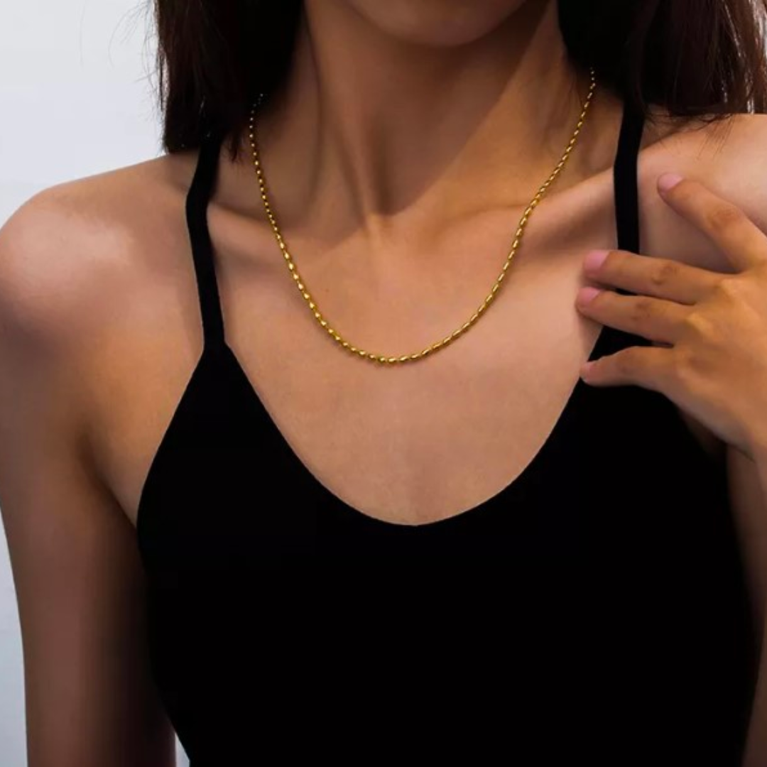 Oval Balls Stainless Steel Chain Necklace