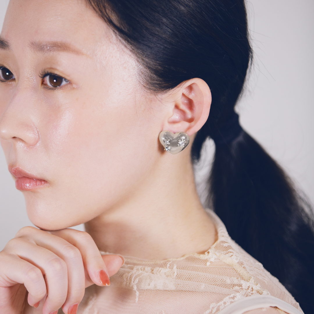 Love Heart Bold Rhinestone Earrings