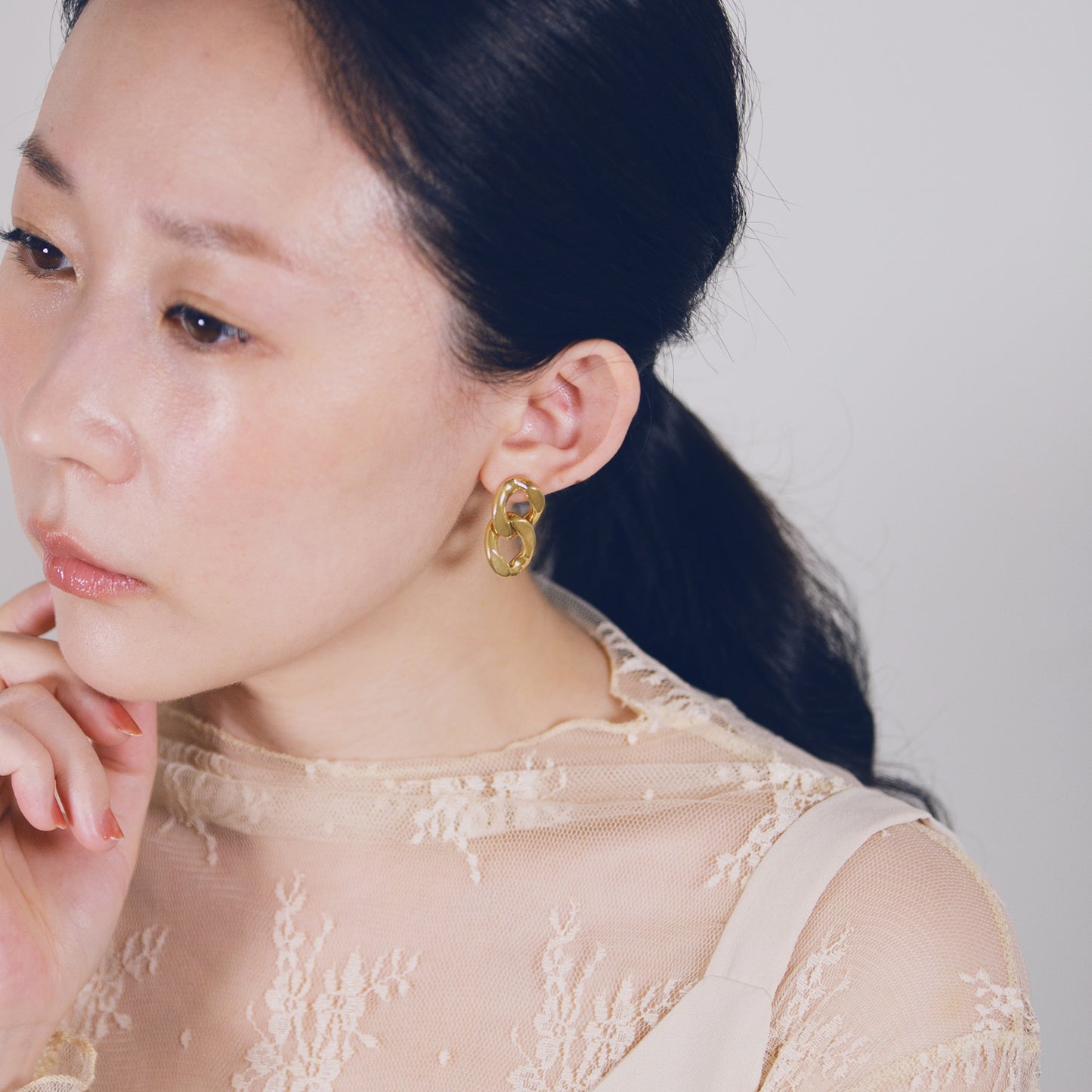 Double Link Chain Earrings - S925 Stud