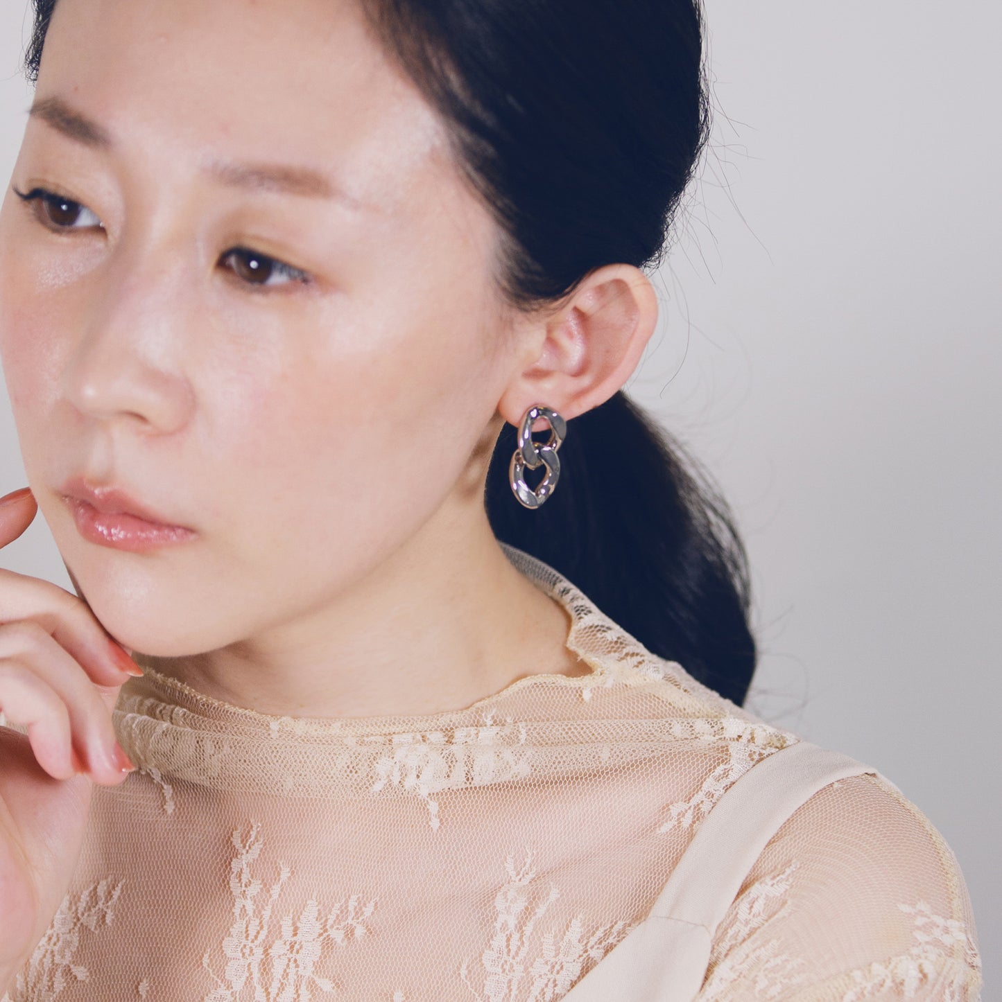 Double Link Chain Earrings - S925 Stud
