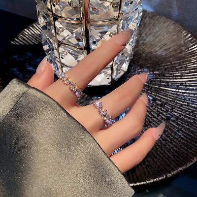 Sparkling Rhinestone Decor Cuff Ring