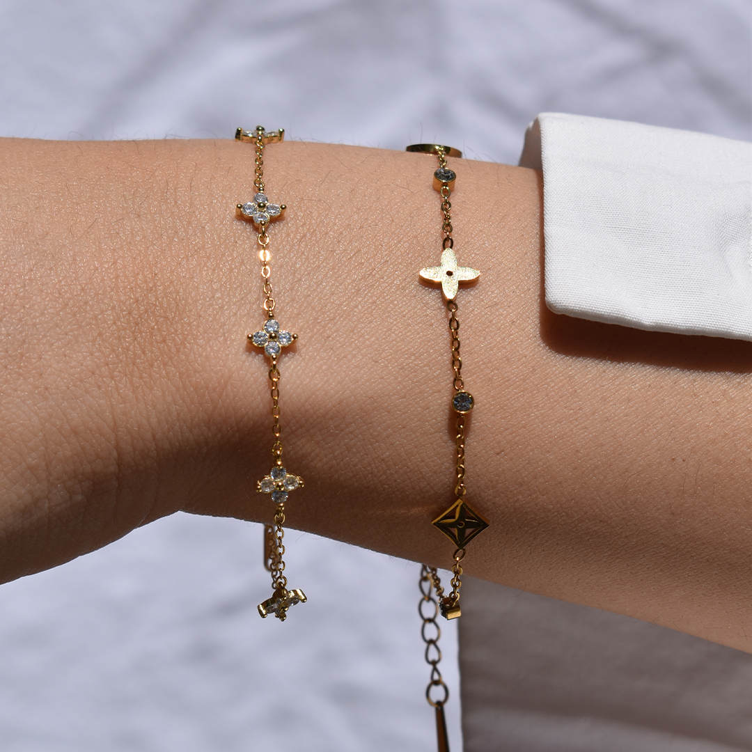 Waterproof Luxury Essential Flowers CZ Bracelet