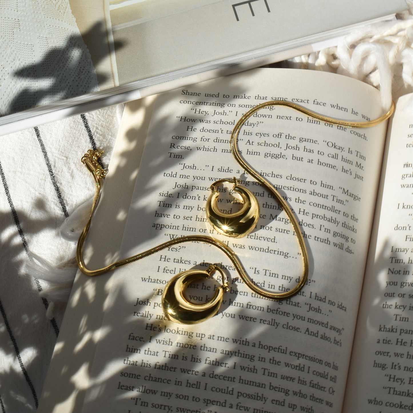 18K Gold Plated Thick Hoop Earrings