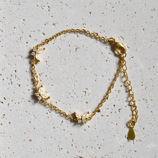 Cubic Zirconia Butterfly  Bracelet