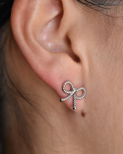 Waterproof Stainless Steel Ribbon Earrings