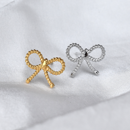 Waterproof Stainless Steel Ribbon Earrings