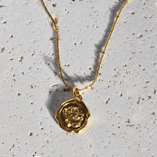 JANGMI - Stainless Steel Rose Pendant Necklace