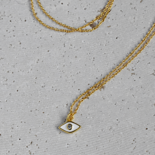 KYO // S925 sterling silver white evil eye necklace
