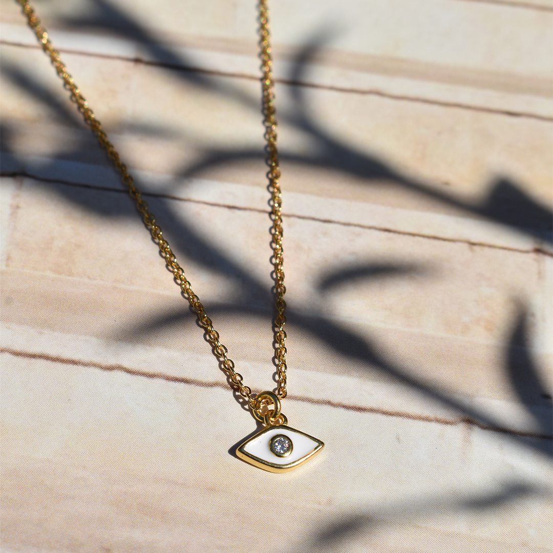 KYO // S925 sterling silver white evil eye necklace