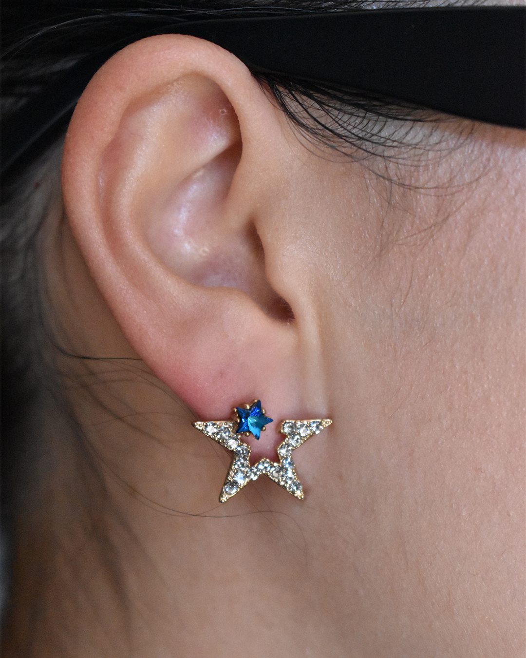 Sparkle Double Cubics Star Earrings