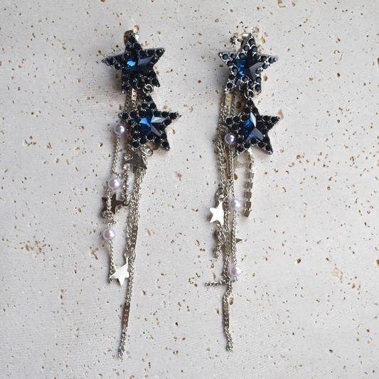 Shiny Stars Cubics Drops Earrings