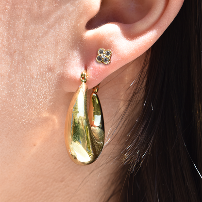 18K Gold Plated Thick Hoop Earrings
