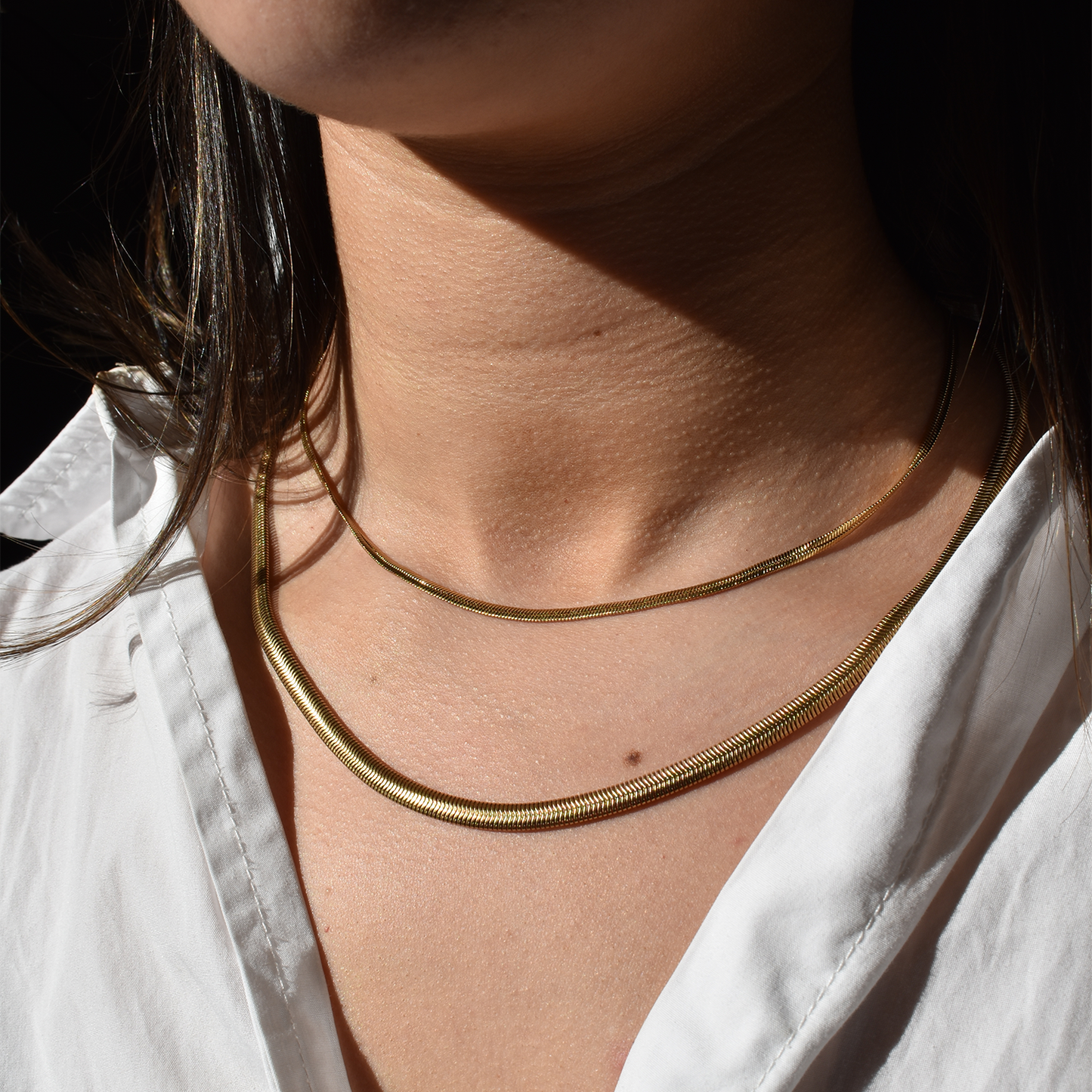 Stainless Steel Thin Snake Chain Necklace