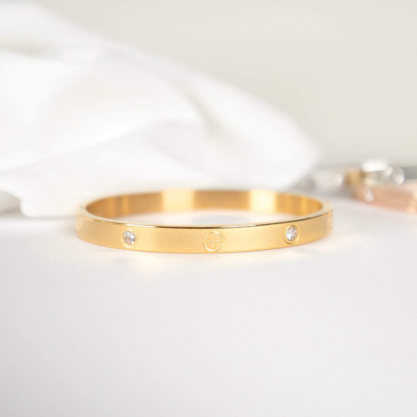 Love Diamante Bangle Bracelet