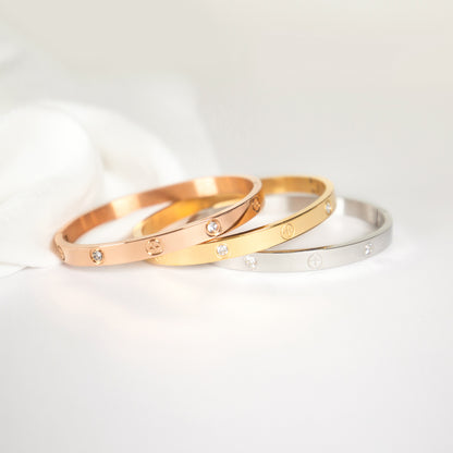 Love Diamante Bangle Bracelet