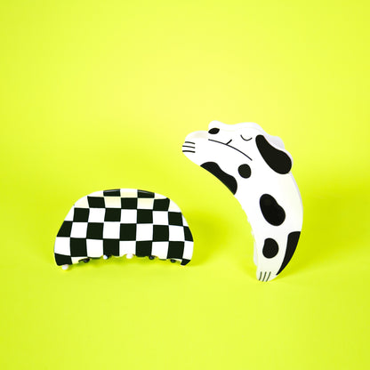 CHECKER ROUND CUT HAIR CLAW