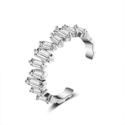 Sparkling Rhinestone Decor Cuff Ring