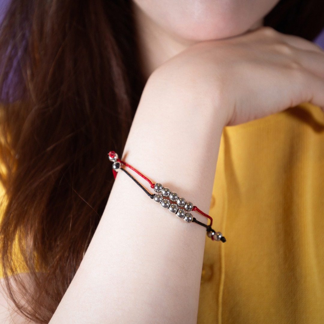 BTS JIMIN SUGA STYLE SILVER BALLS BRACELET
